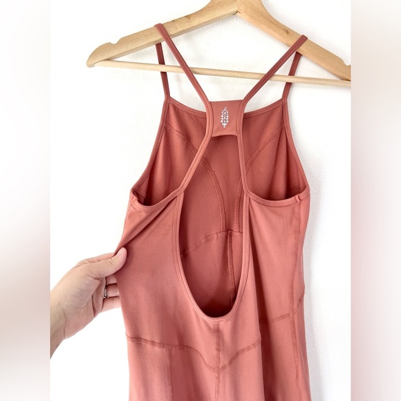 Free People Movement Side To Side Onesie Fitted Jumpsuit In Coral Clay Medium - Picture 8 of 10